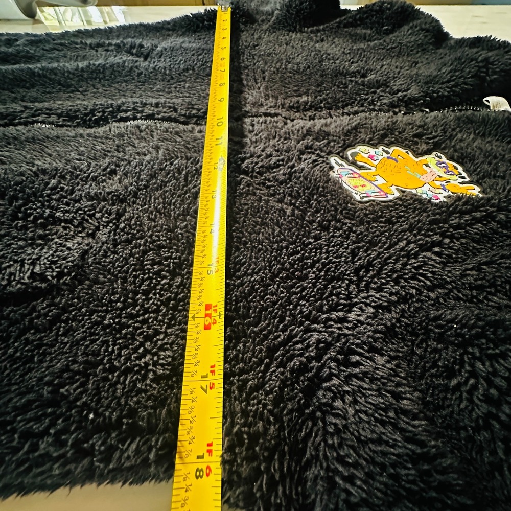 H & M Garfield Hoodie Plush Youth Large Black Full Zip US 20 - Picture 7 of 8
